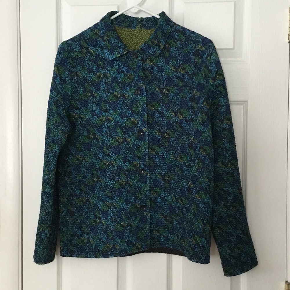 Stylish Blue and Green Women's Jacket